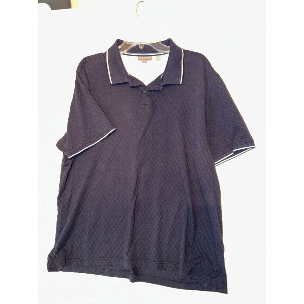 Ted Baker Men’s Textured Polo Shirt Blue Size XL